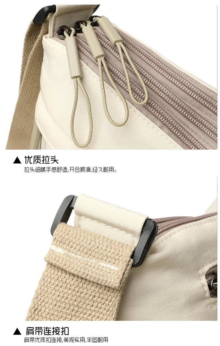 2026 New Women's Minimalist Solid Color Nylon Bag - Multi-functional, Casual, Waterproof & Portable Fashion Crossbody Bag