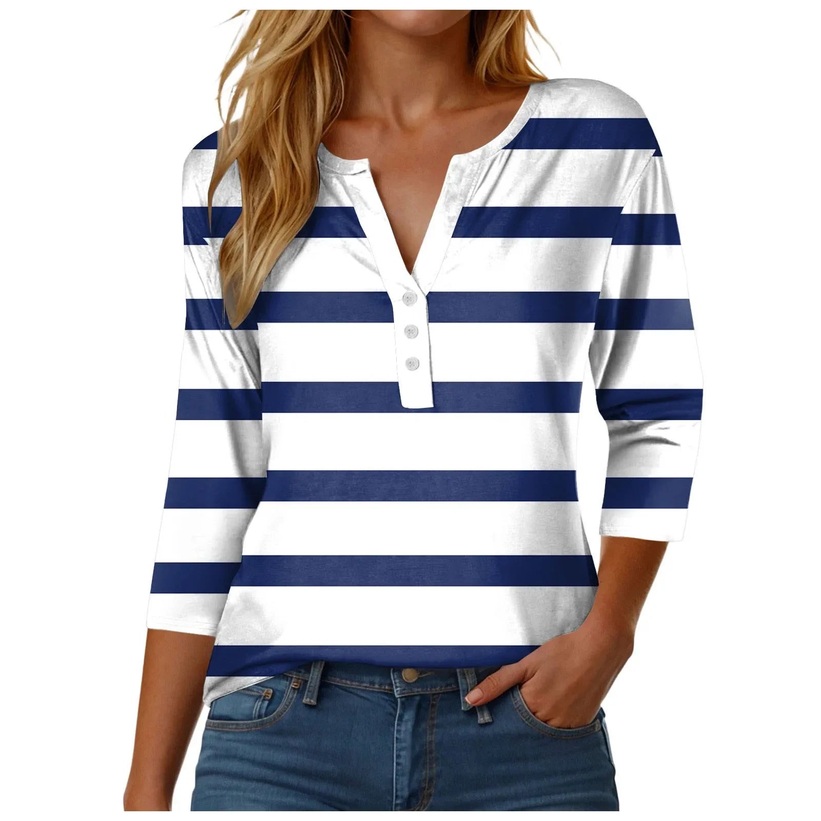 Womens Athletic Tops Short Sleeve Women Stylish Casual Loose Three Button V Neck Short Sleeved T Same Day Long Sleeve Shirt