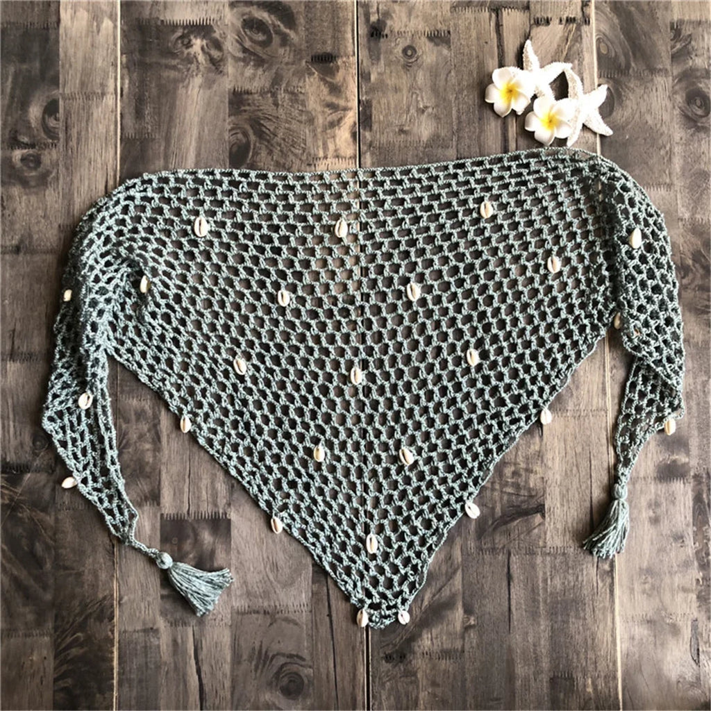 7 Colors Hollow Out Crochet Knitted Sarong Pareo Beach Cover Up Cover-ups Beach Dress Beach Wear Beachwear Female Women V7010