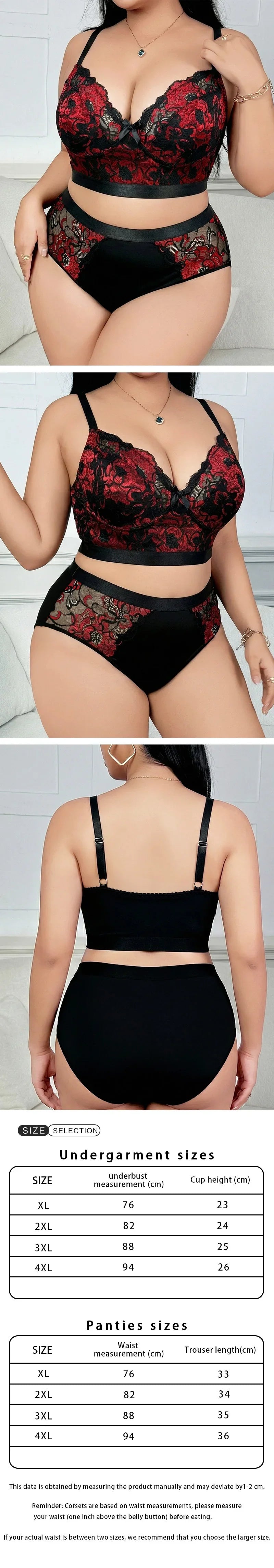 Women’s Hot Selling Plus Size Lingerie Set, Sexy Lace Embroidered Push Up Bra, Big Bust Floral Pattern Set