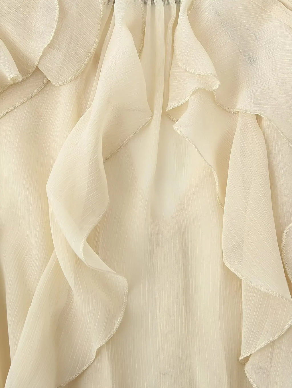 Foridol Ruffles Tiered V Neck Blouse Women Summer Spring Long Sleeve Casual Blusa Chiffon Blouses Buttons New in Female Top 2025