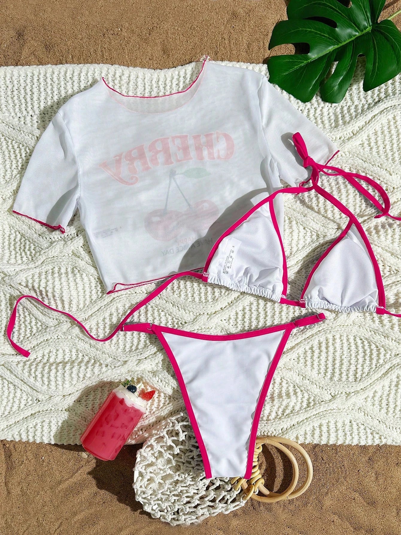 3 Pieces Brazilian Thong Bikinis 2026 Women Trikini Swimwear Female Halter Triangle Swimsuit & Tops Bathing Swimming Swim Suit