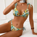 Sexy Blue Fruit Print Micro Bikini 2025 Women Tie Up Strap Push Up Triangle Swimsuit Beach Bathing Suit Holiday 2 Piece Swimwear