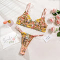 Sexy Floral Fancy Lingerie Lace Embroidery Fairy Seamless Tulle Underwear See Through Exotic Sets for Women Fahion Bilizna Set