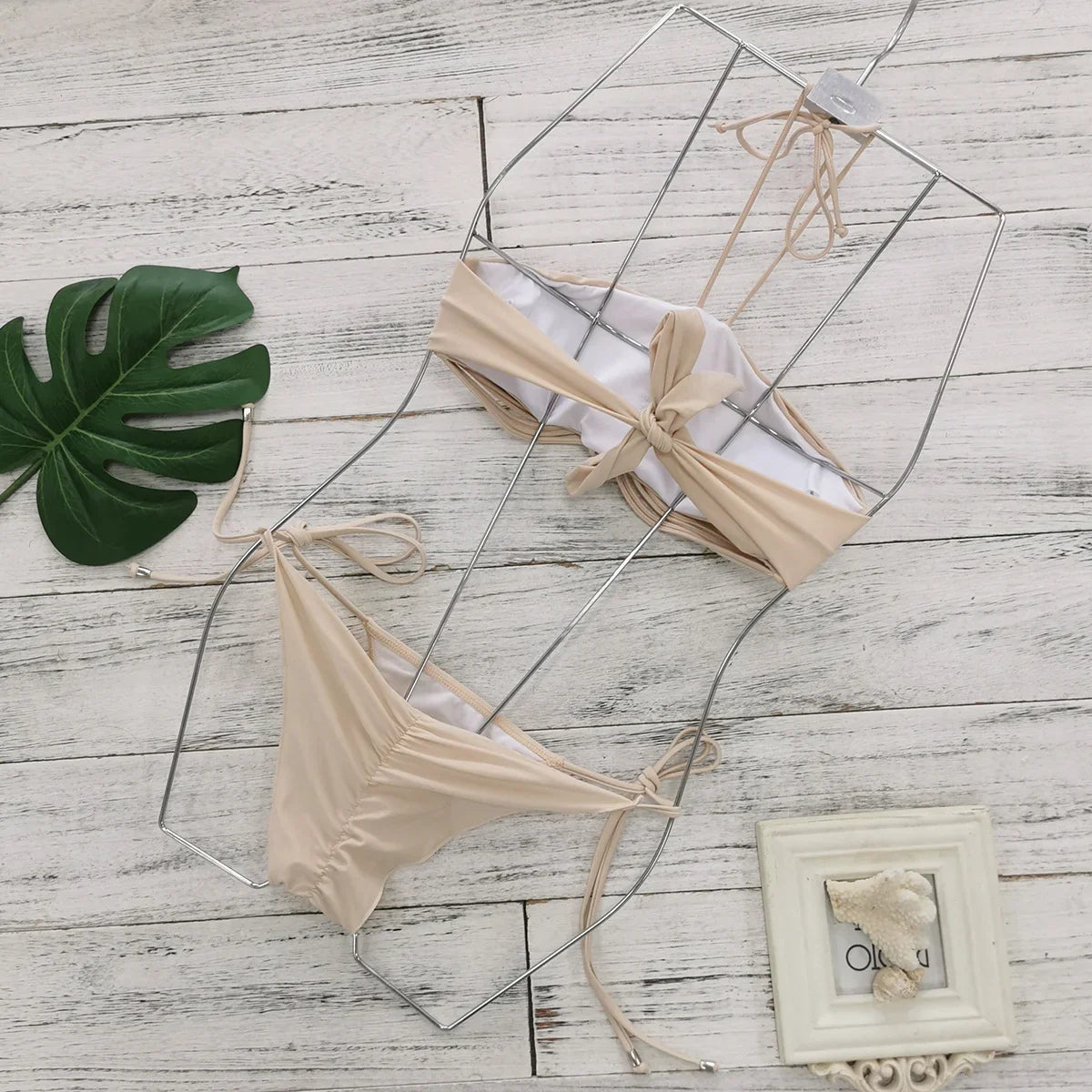 New Bandage Stripes Brazilian Bikini Swimwear Women's Swimsuit Two Piece Set Female Sexy Lace up Mujer Beachwear Summer