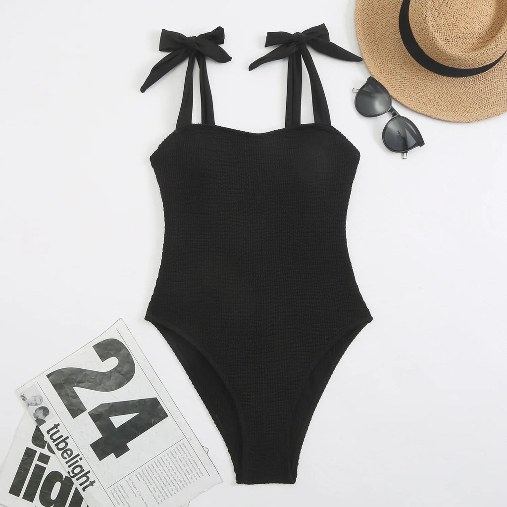 2026 Strappy Swimsuit One Piece Solid Vintage Swimwear Women Bathing Swimming Swim Suit Female Padded Summer Beachwear