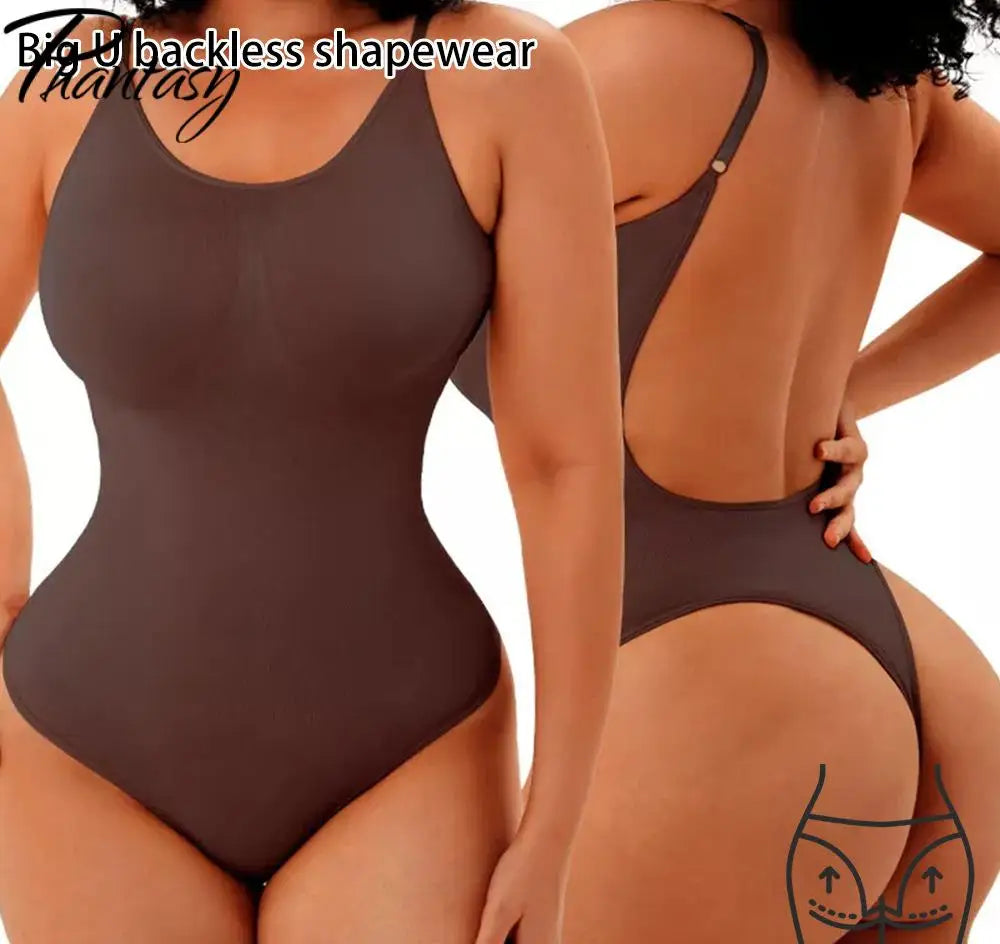 Phantasy Backless Shapewear Thong Bodysuits Sexy Women's Clothing Casual Tops Seamless Bodycon for Women Seamless Bodysuit