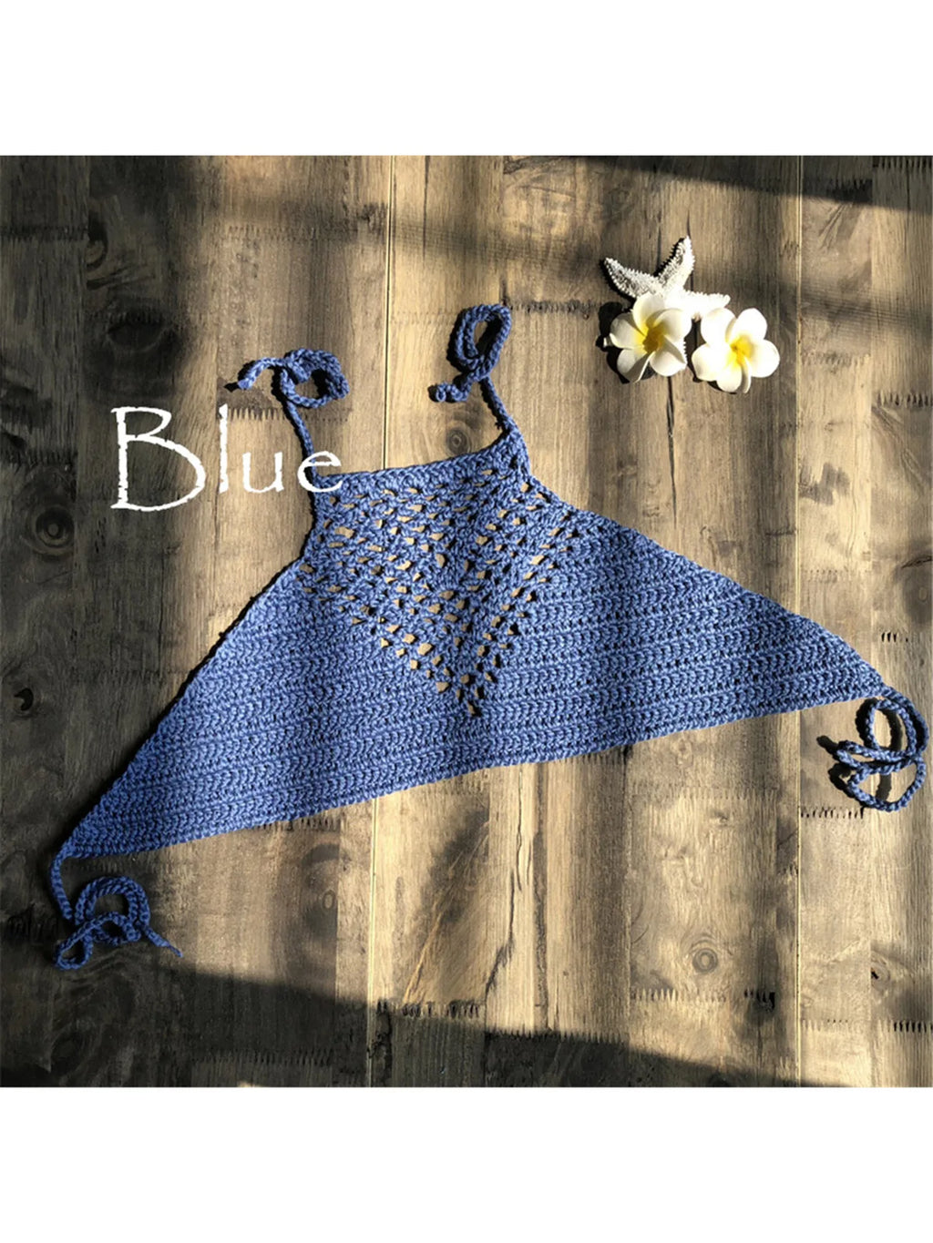 6 Colors Crochet Knitted Halter Bikini Top Female Swimsuit Women Swimwear Bather Bathing Suit Swim Hollow Out Beach Top V4192