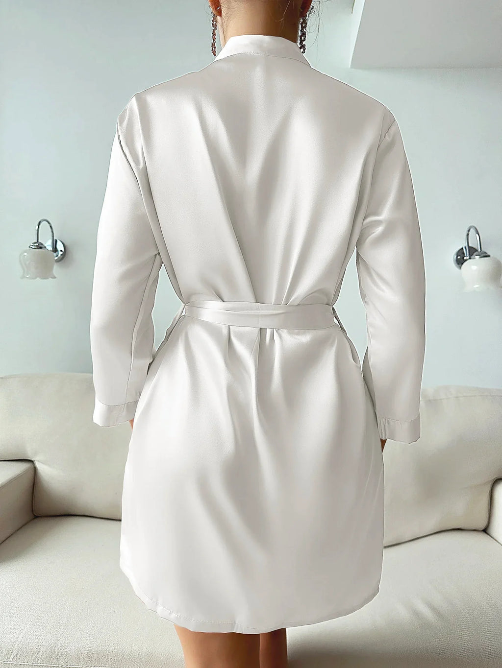 Women Summer Pajamas Elegant Lace up Bathrobe Fashion And Sexy Sleepwear For Home Wear