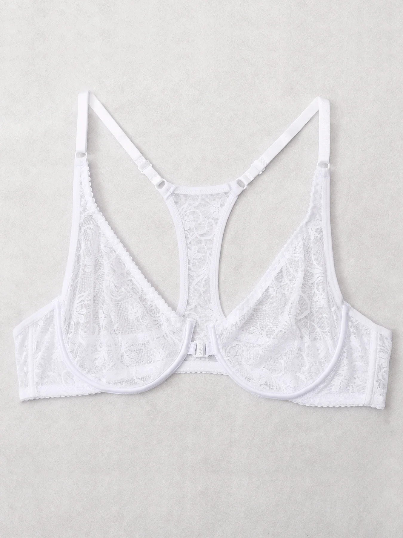 Womens Front Button Lace Bra Underwire Underwear Elegant Embroidery Trendy Breathable Casual Plus Size Lingeire A B C D E F Cup