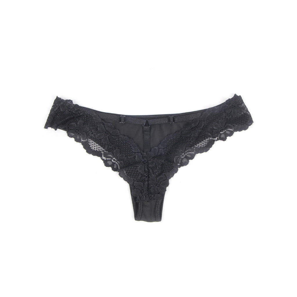 Womens Sexy Underwear Floral Lace Hollow Out Panties Cross Bandage Seamless Low Waist Lingerie Seduction Plus Size Panties Thong