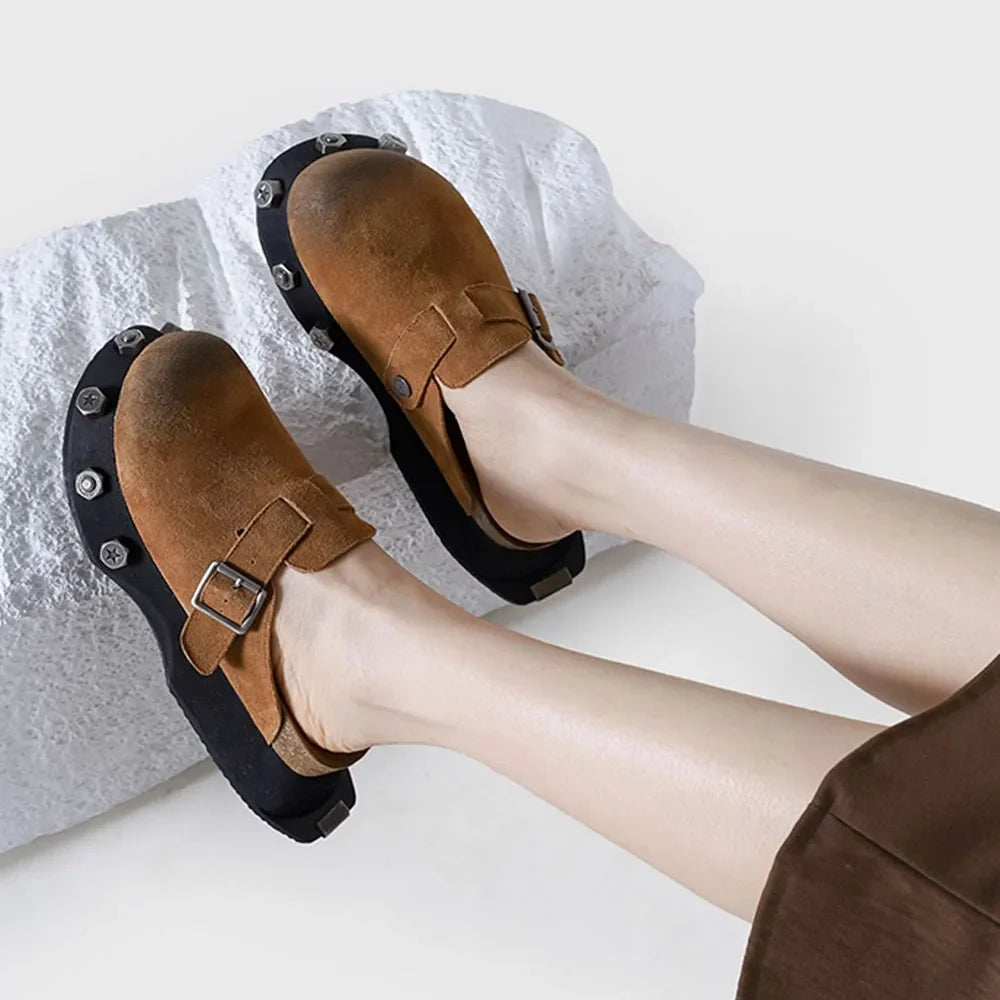 2025 Brand New Big Size 45 Denim Leisure Mules Shoes Women Trendy Comfy Walk Casual Clogs Flats Outdoor Slipper Men Slides