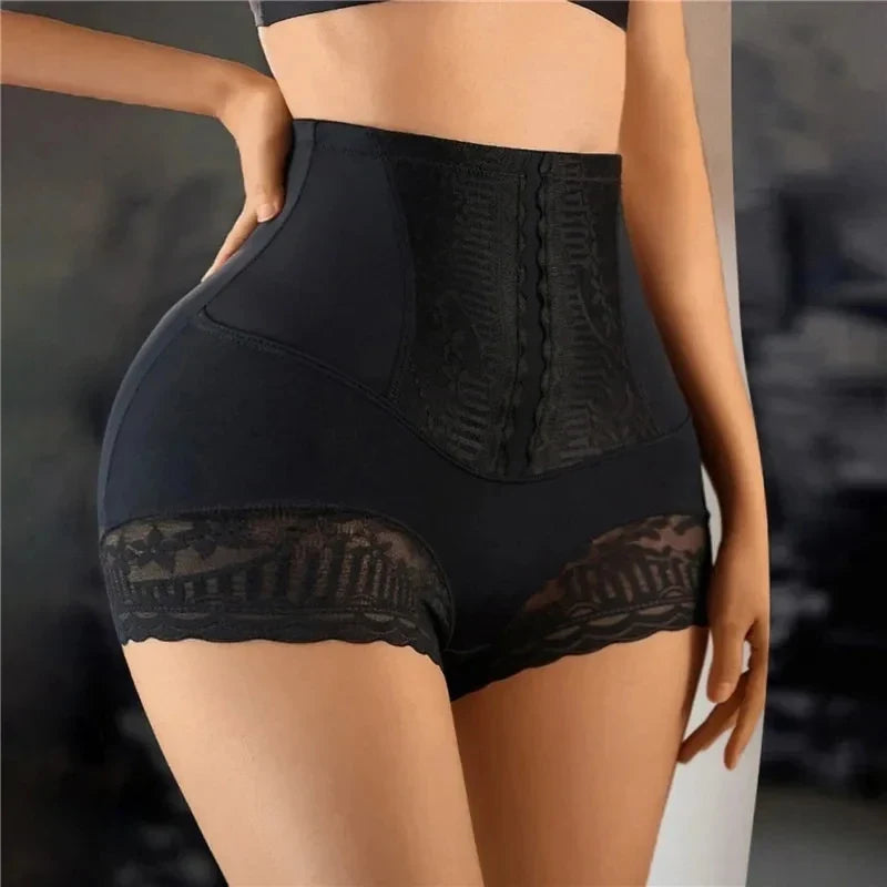 High Waist Lace Flat Belly Shorts For Women Slimming Panties Shapewear Tummy Control Underwear Female Hip Lifting Pants