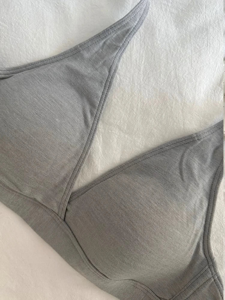 MOYISU French Triangle Cup Micro Push-up|Large & Small Breast|Sexy Nude Lightweight Skin Bra Cover Summer Comfort Fit