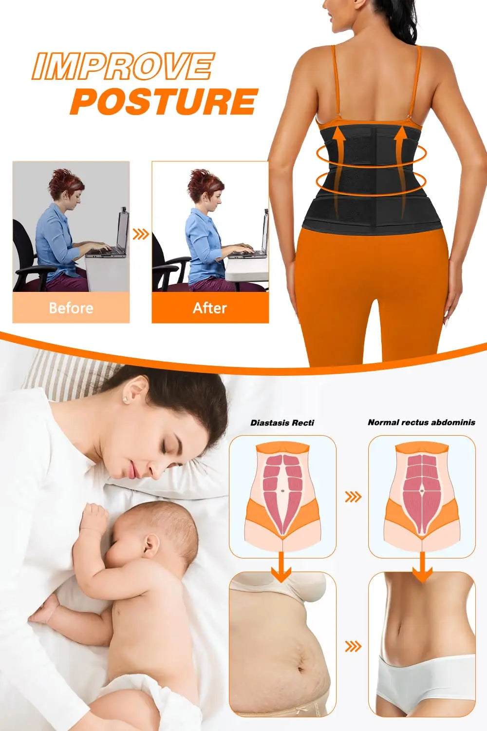 Women Postpartum Triple Belts Waist Trimmer - Tummy Control Body Shaper Girdle Slimming Fat Burning Sheath Belt