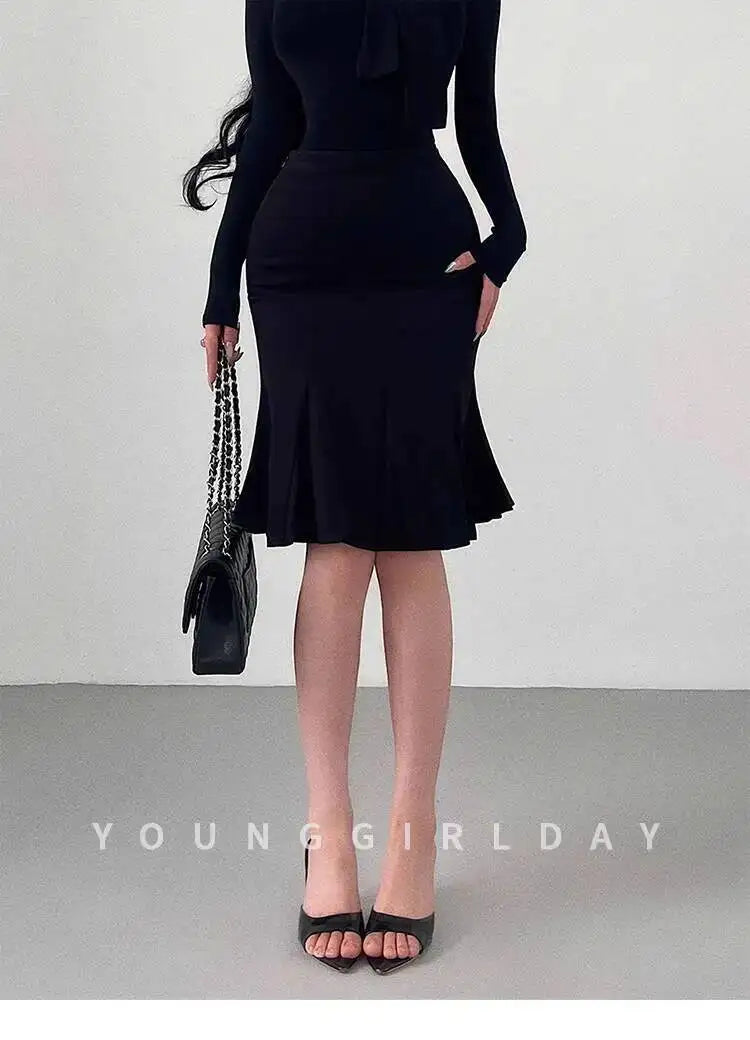 Pure Desire Style Gentle Sexy High Waist Slimming Ruffled Mid-Length Bodycon Mermaid Skirt Slim Women Mini Skirts 2026 New EVP8