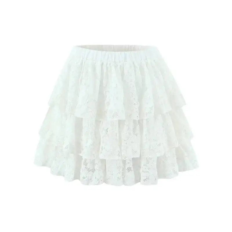 French-style Elegant Stand-up Collar Tie-waist Slim-fit Pleated Long-sleeve Shirt For Women With Waist Lace Cake Skirt QXS5