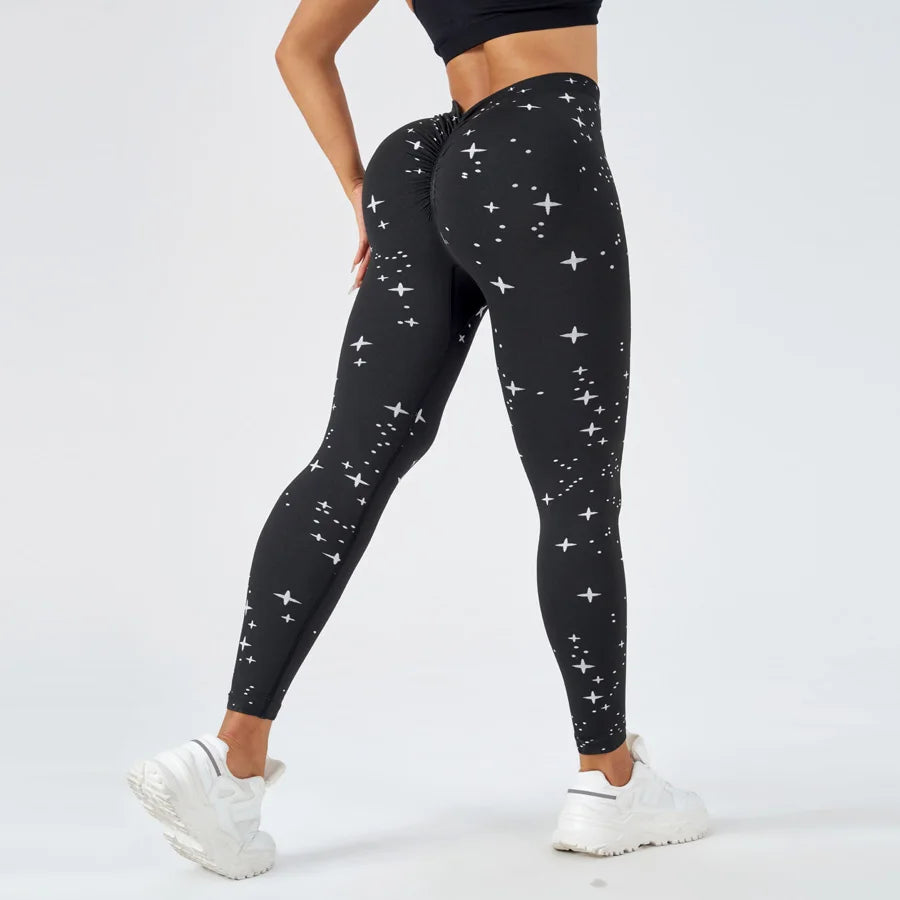 Trendy Starry Sky Sportswear Woman Gym Yoga Pants Seamless High Waist Women Sports Leggings Tummy Control Squat-Proof