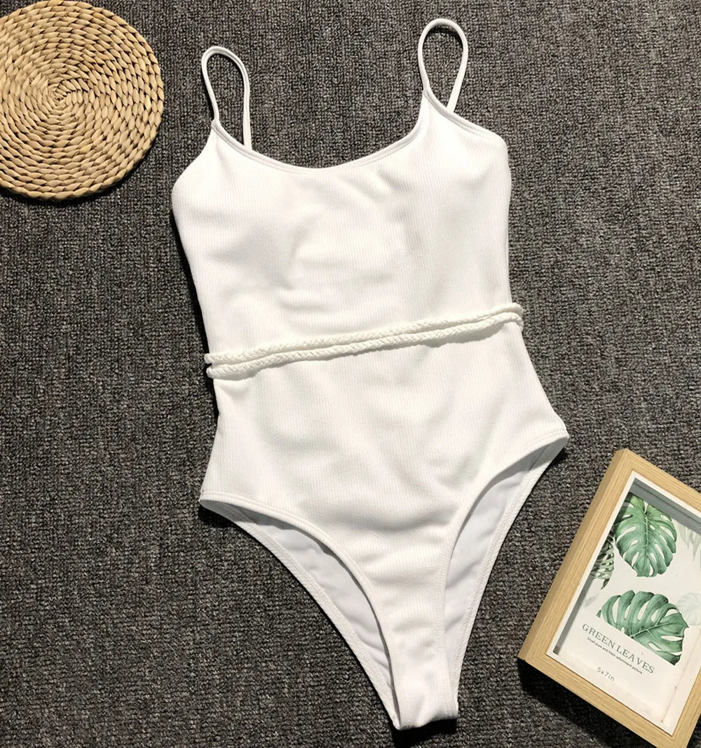 DEKA Solid One Piece Swimsuit Female Swimwear Women Cut Out Bathing Suits Summer Beach Wear Sport Swimming T Shirt Monokini