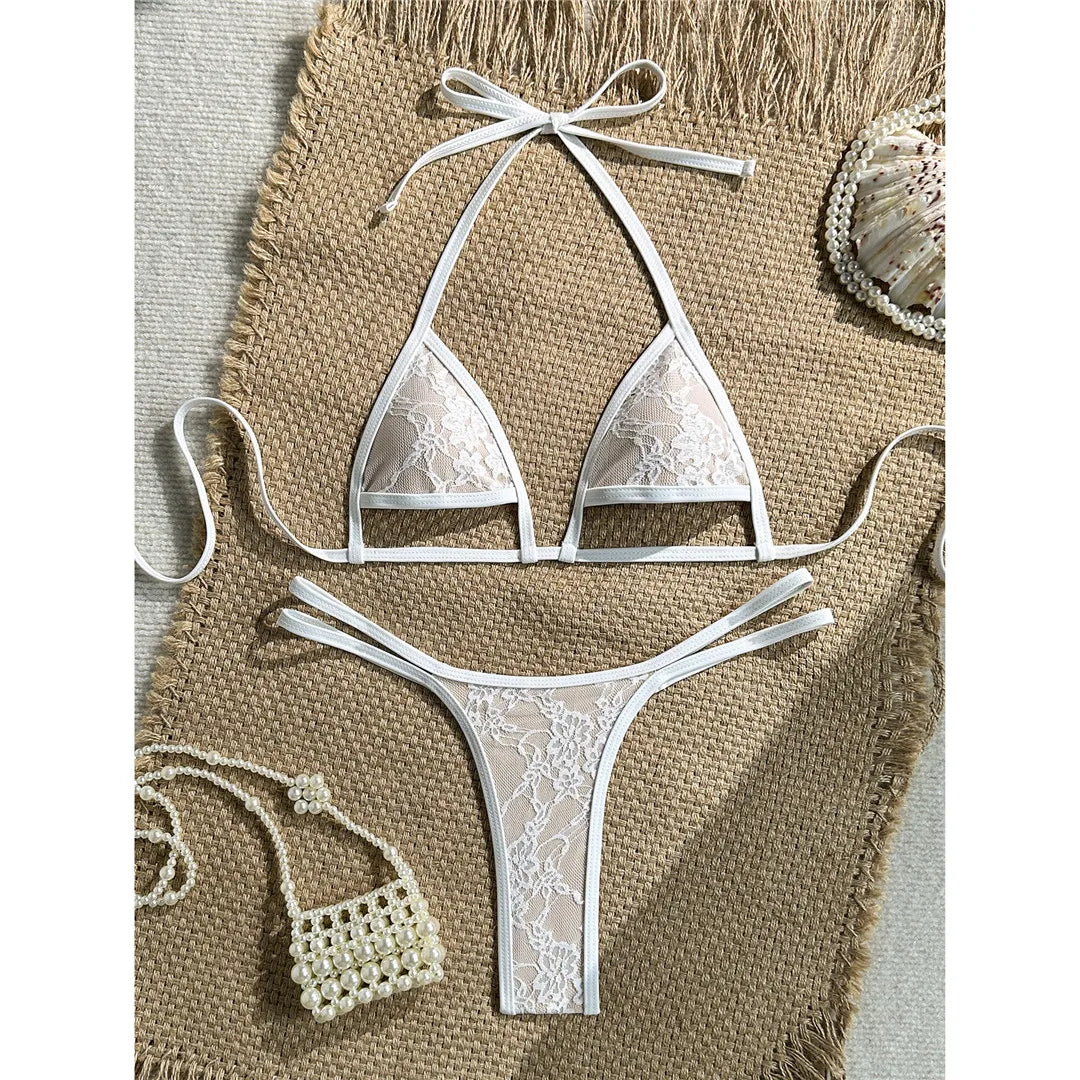 Sexy Extreme String Mini Micro Thong Bikini Female Swimsuit Women Swimwear Two-Pieces Bikini Set Bather Bathing Suit Swim V8373
