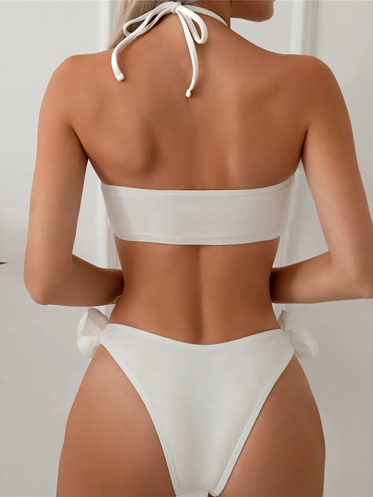 2025 Sexy 3D Flowers Halter Brazilian Bikini Women Swimwear Female Swimsuit Two-pieces Bikini set Bather Bathing Suit Swim K5236