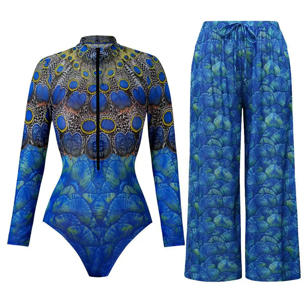 2026 Glamorous Multicolor Swimwear with Unique Pattern High-Cut Legs Perfect for Beach Wear Pool Parties Summer Getaway Vacation