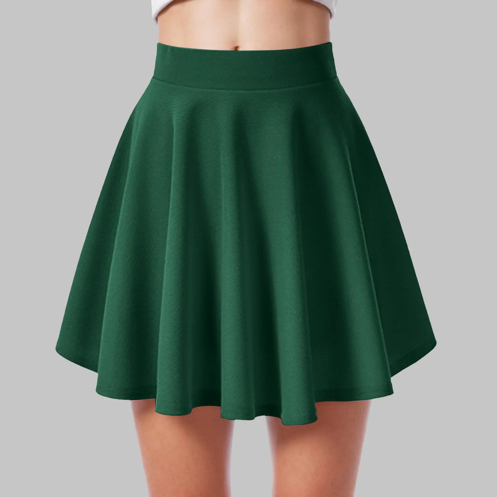 Women's High Waist A Line Skater Skirt Casual Solid Flared Mini Skirt Soft Stretch Summer Casual Sports Golf Tennis Short Skirts