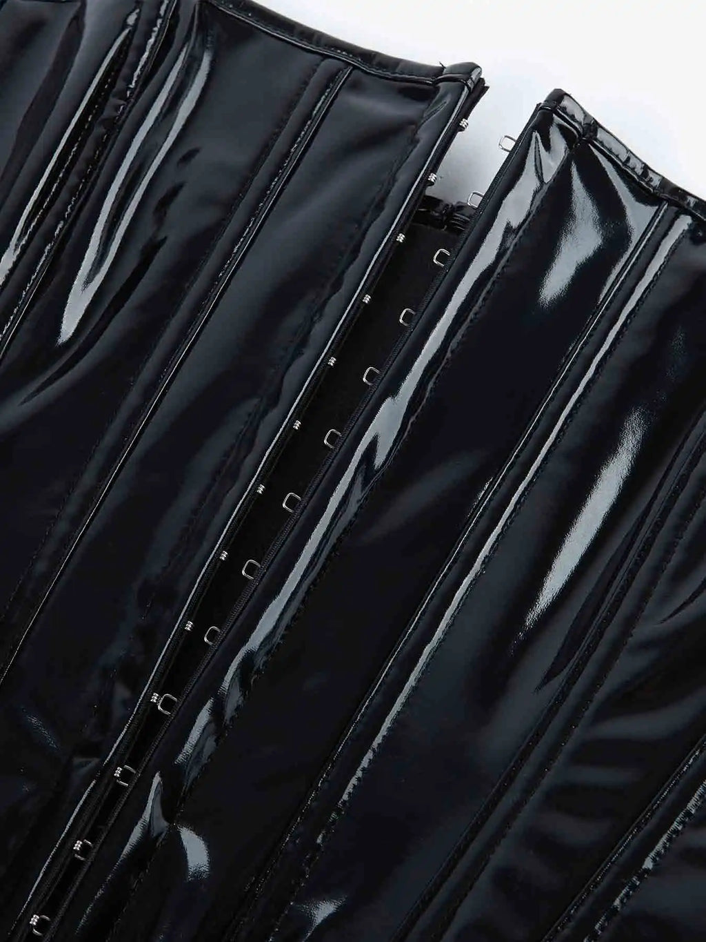 New European and American leather breasted glossy leather court corset waist corset