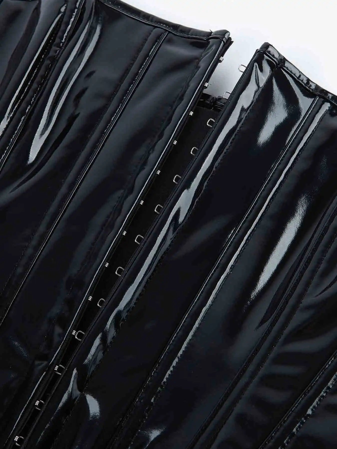 New European and American leather breasted glossy leather court corset waist corset