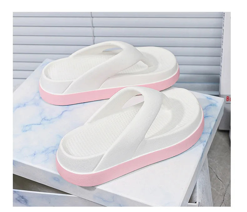 Woman Beach Flip Flops Fashion Summer Shoes 2025 Trend Girls Platform Sandals Soft EVA Non-slip Female Indoor Outdoor Slippers
