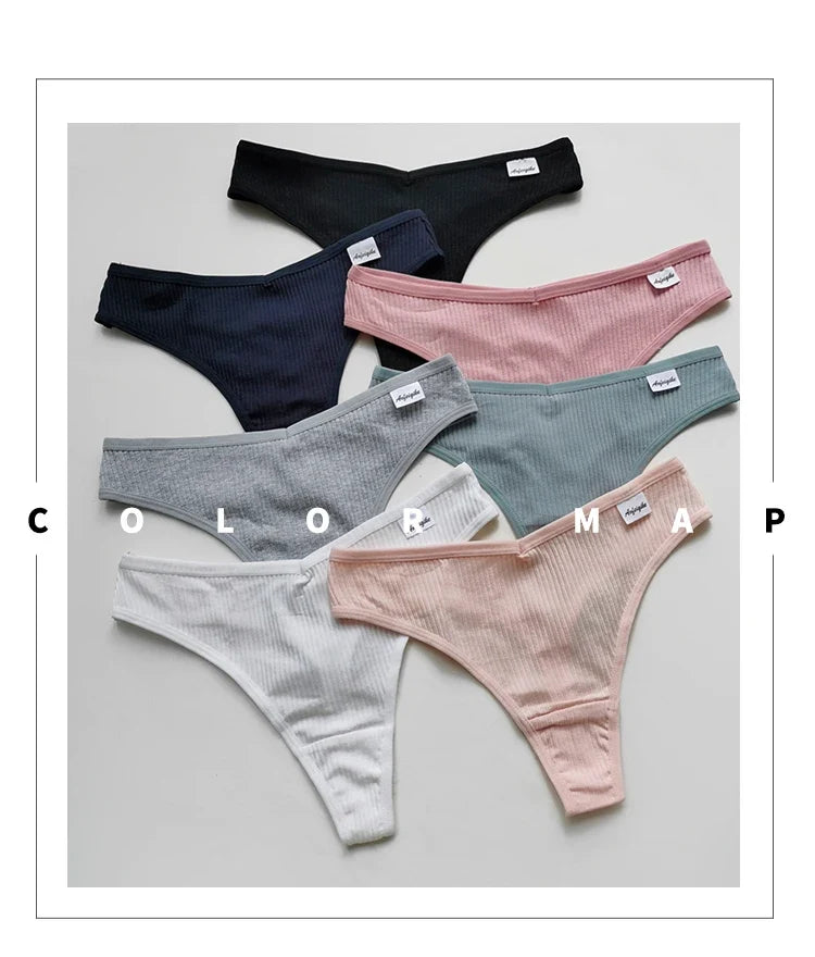 Cotton Sexy Girls Panties Simple Women Thongs Female Briefs Underwear Sports G-Strings Hot T-Back Breathable Underpants Lingerie