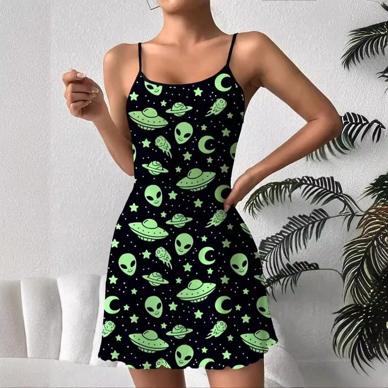 Sexy Leopard Print Nightgown With Spaghetti Strap Slip And Satin Fabric Breathable Comfy For Summer Sleepwear Dress Loungewear