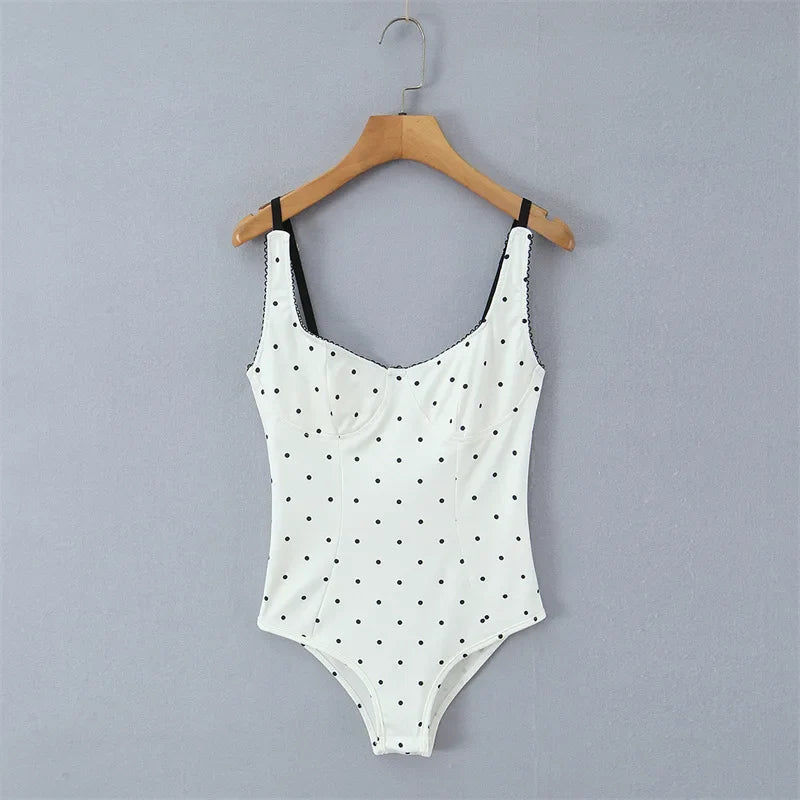 Sexy polka dot camisole for women, 2026 spring/summer design, slim-fit outerwear bodysuit JOXC