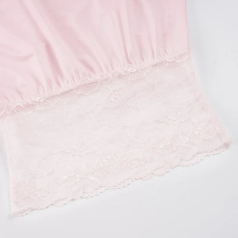 Summer T-shirt lace off-shoulder short-sleeved T-shirt waist fashion versatile top