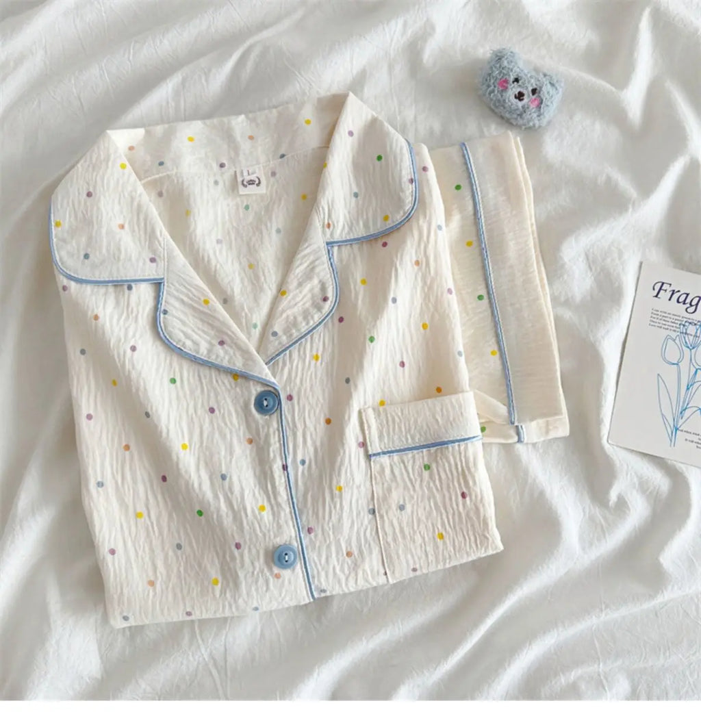Thin Cotton Women's Short-sleeved Pajamas Set Summer Cute and Casual Sweet and Girly Thin Home Wear Set Sausage Dog Sleepwear