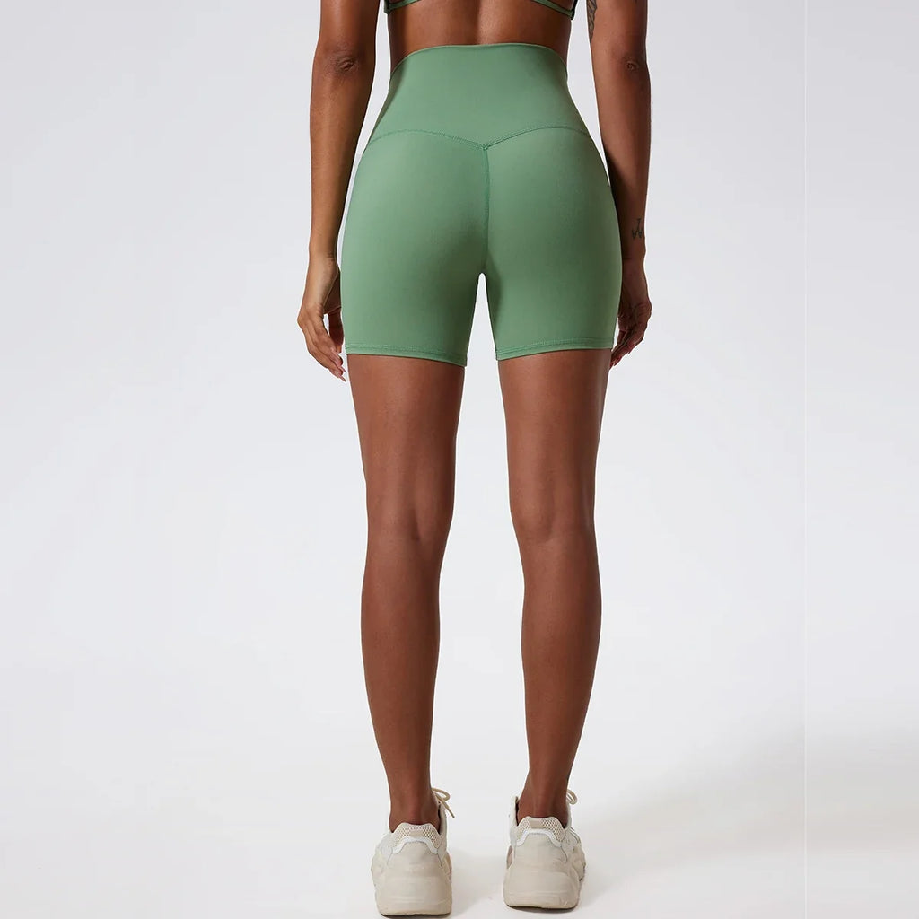 Hearuisavy Summer Soft Yoga Shorts Buttock Lift Gym Leggings Women High Waist Sports Shorts Women Running Workout Shorts Female