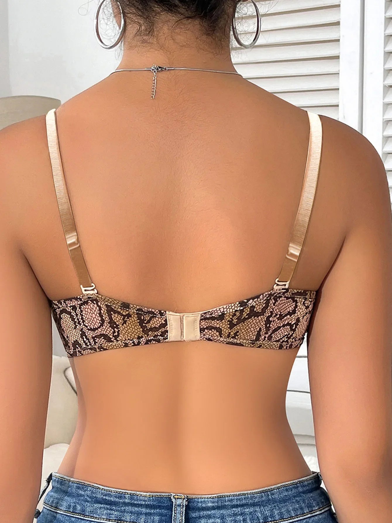 New U-Shaped Push-Up Bra for Women, Sexy Deep V Anti-Sagging Bra, Seamless and Traceless, Cross-Border European and American Style, Sexy Thin Leopard Print Bra