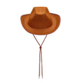 Women Men Cowboy Hat Classic Roll Up Brim Fedora Cowgirl Hat Western Retro Sun Cap Stage Performance Hat