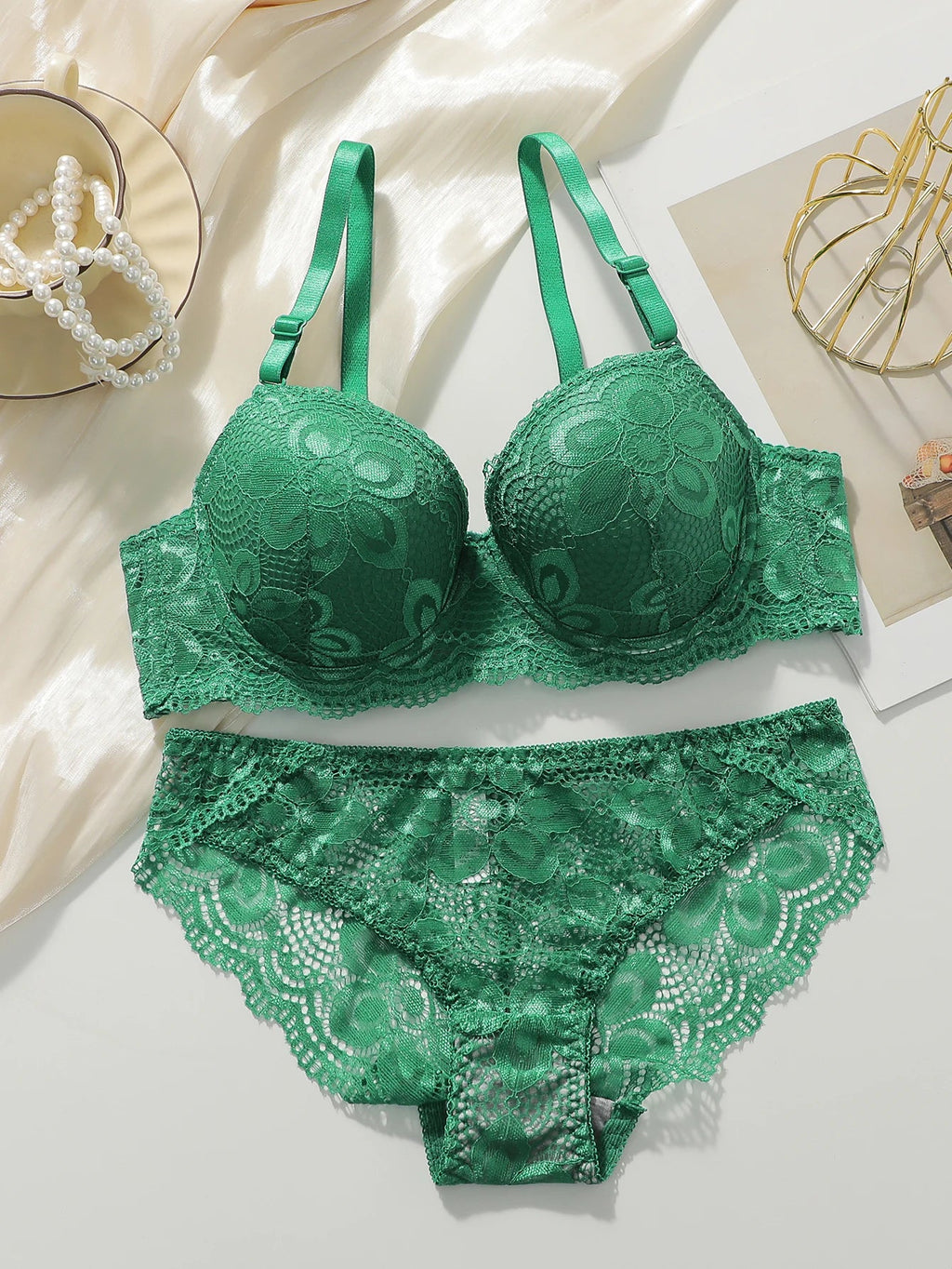 2-piece hot selling lace gathering and lifting bra set sexy women's bra underwear A2123