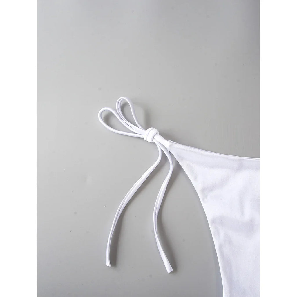 Sexy 13 Colors Halter Satin Brazilian Bikini Women Swimwear Female Swimsuit Two-pieces Bikini set Bather Bathing Suit Swim V4966
