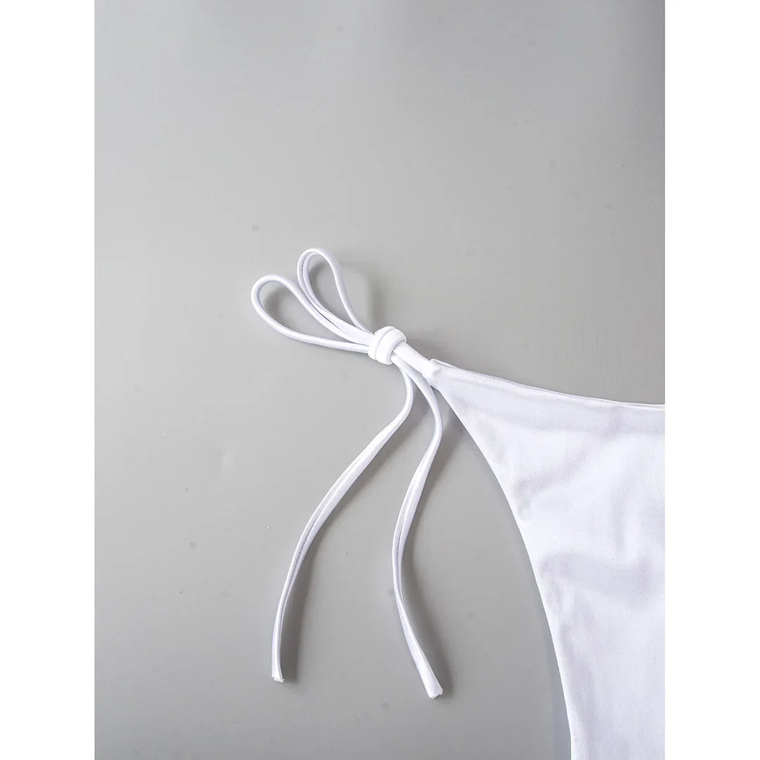 Sexy 13 Colors Halter Satin Brazilian Bikini Women Swimwear Female Swimsuit Two-pieces Bikini set Bather Bathing Suit Swim V4966