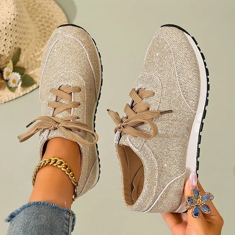 Plus Size 43 Leopard Print Platform Sneakers Women 2026 Breathable Lace Up Casual Flat Shoes Woman Non Slip Flats Walking Shoes