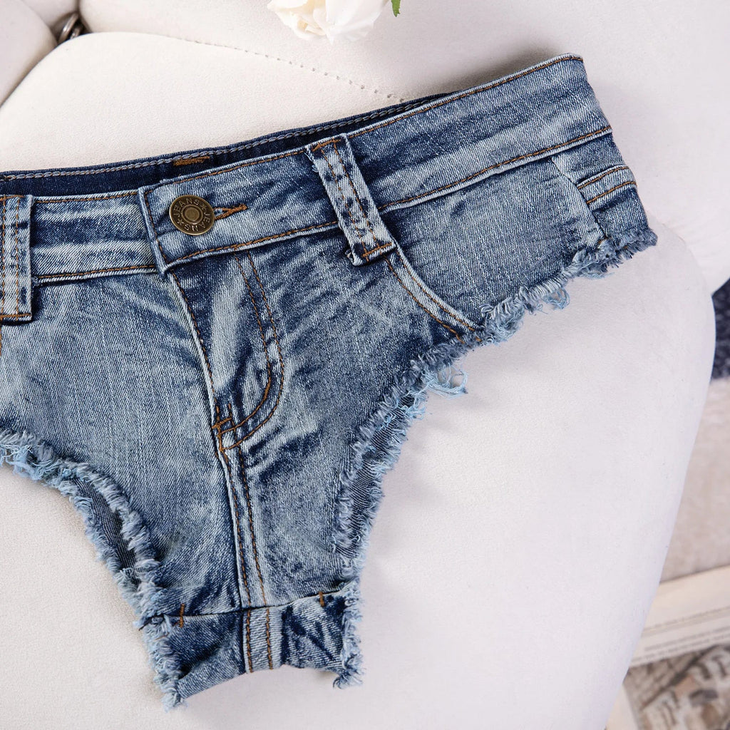 Summer Low Waist Hot Girl Slim Fit Plus Size Stretch Jeans Women's Denim Shorts For Beach Spa & Hot Springs Water Sports G5WM