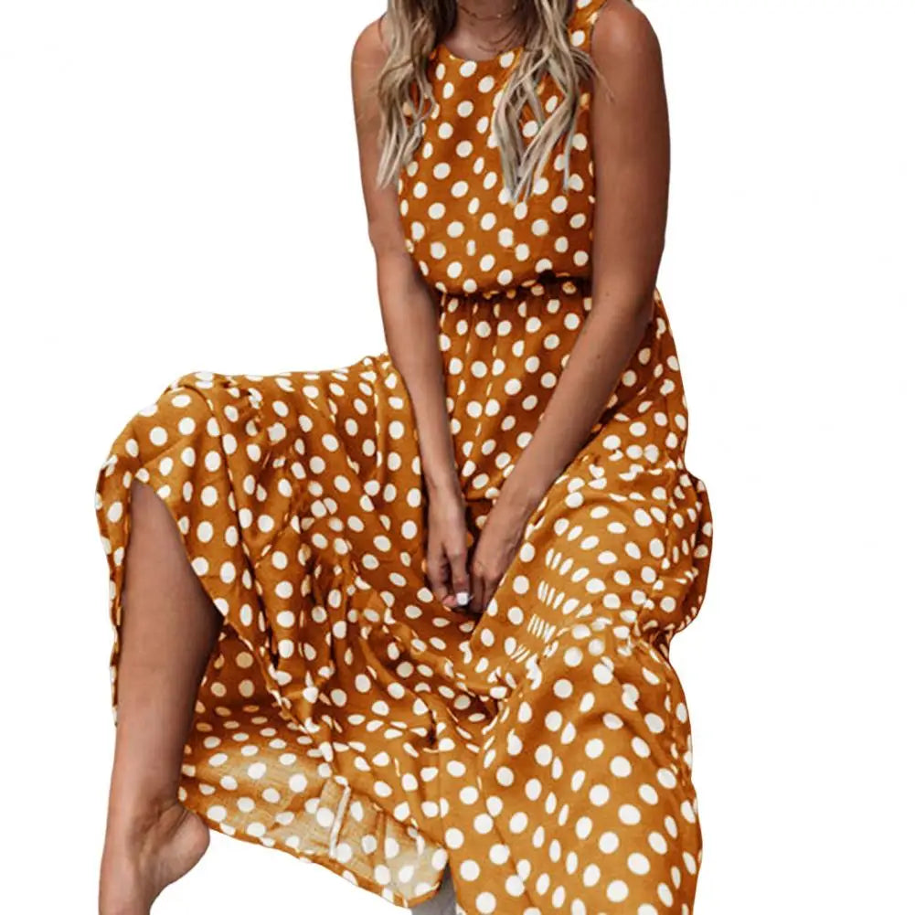 Women Dress Pullover Baggy Dot Print Vest Dress Long Dress for Women Clothing 2024 Summer Dresses Streetwear