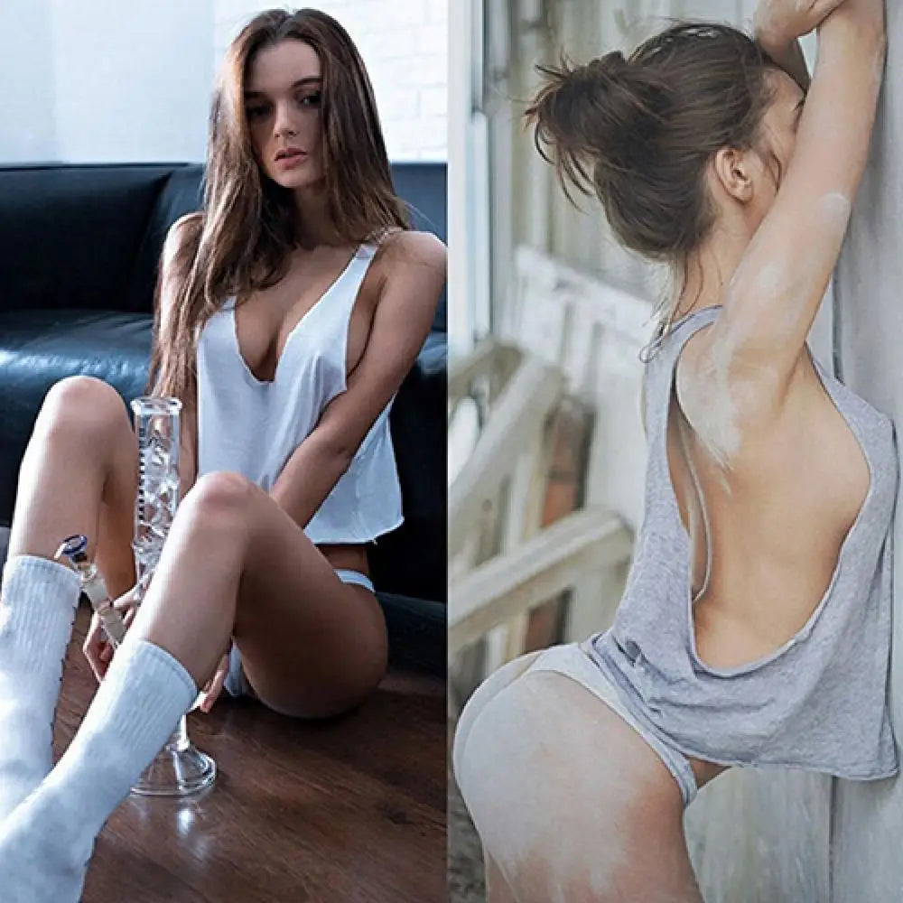 Women Sexy Vest Tank Top Summer Fashion V-neck Sleeveless T-shirt Camisole Top Loose Casual Shirts