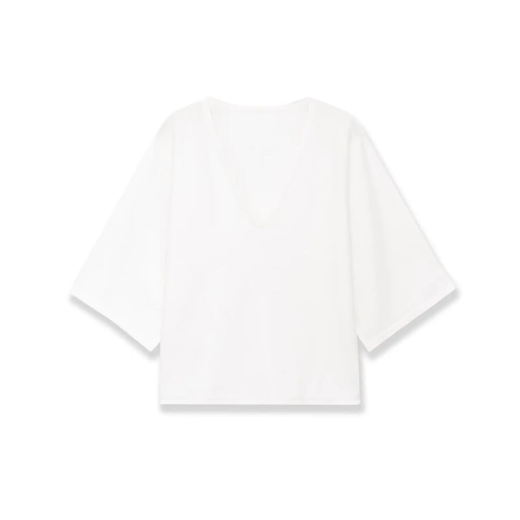 Fashion Casual Short Sleeve Knit Top Women Black White V Neck T Shirt Loose Fit Casual Short Sleeved Top For Summer Elegant E9OJ