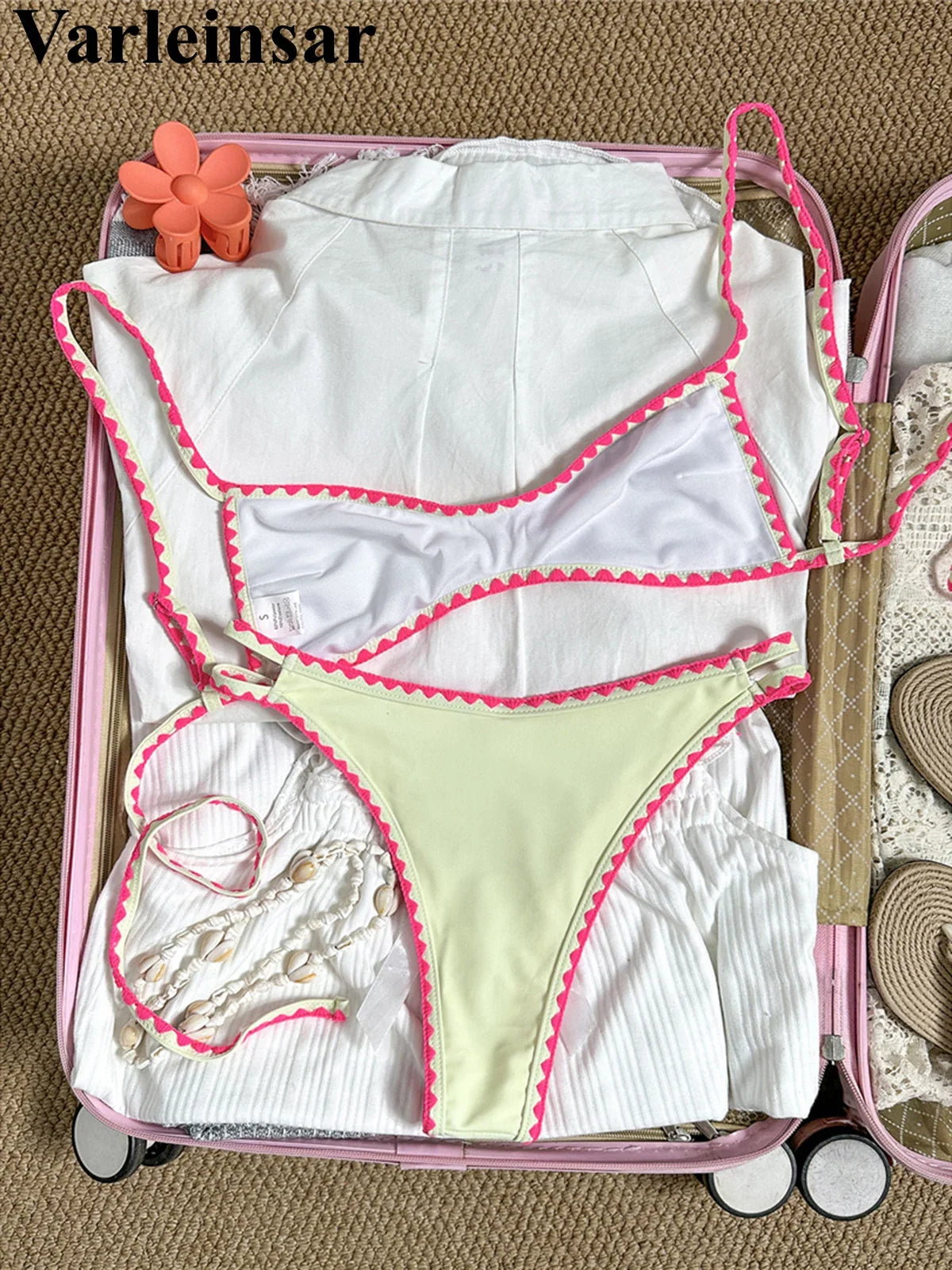 2026 Floral Flower Printed Bikini Women Swimwear Female Swimsuit Two-Pieces Bikini Set Brazilian Bather Bathing Suit Swim V8205