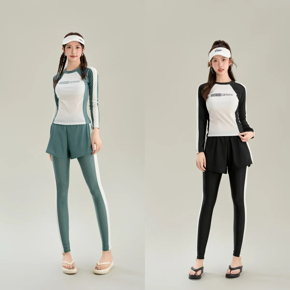 New Swimsuit with High-end Feel Sports Split Two-piece Set, Conservative Slimming, Flat Corner Pants, Hot Spring Swimsuit