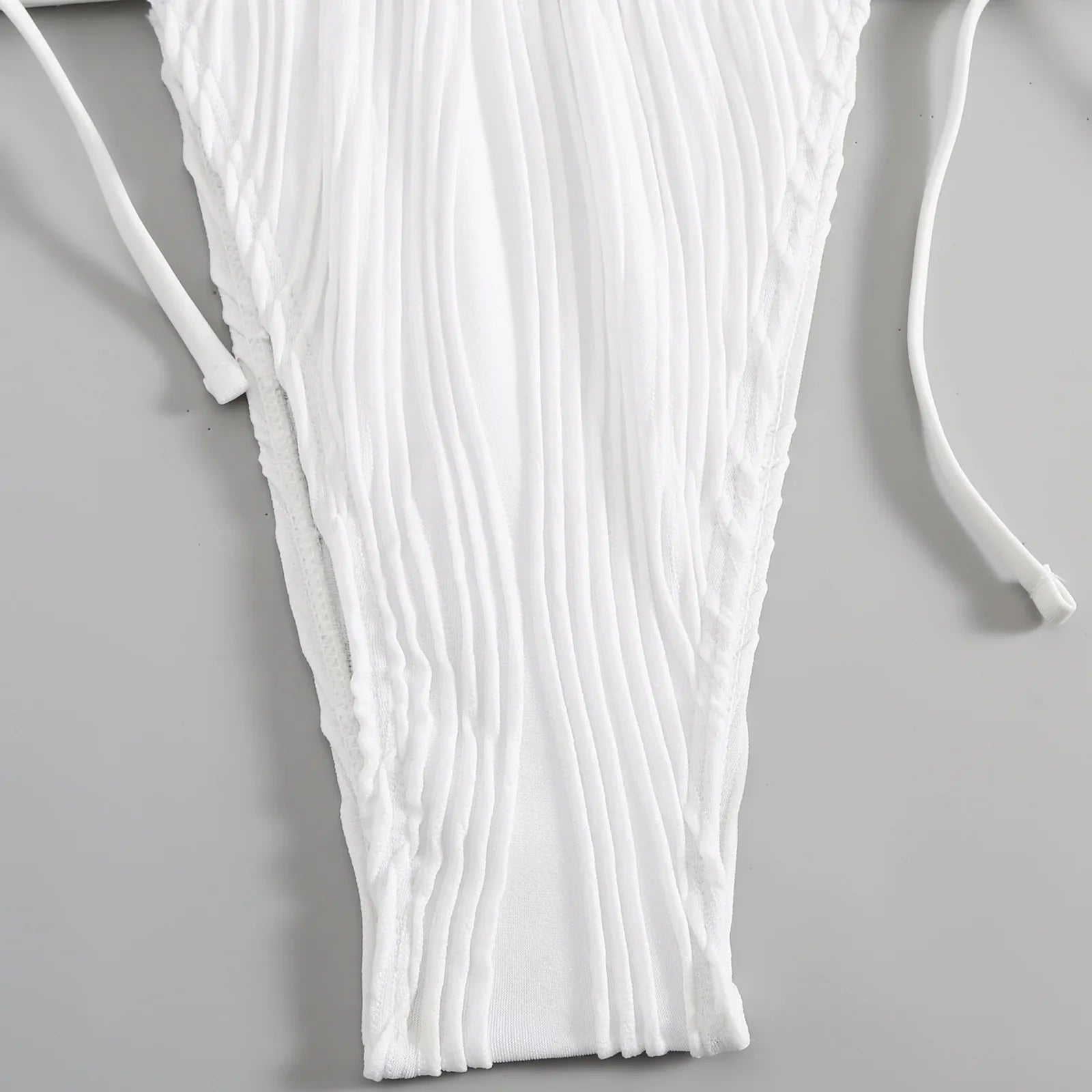 Deep V Neck Halter Wrinkled Female Swimwear One Piece Swimsuit Women Backless Monokini High Cut Bather Bathing Suit Swim Lady