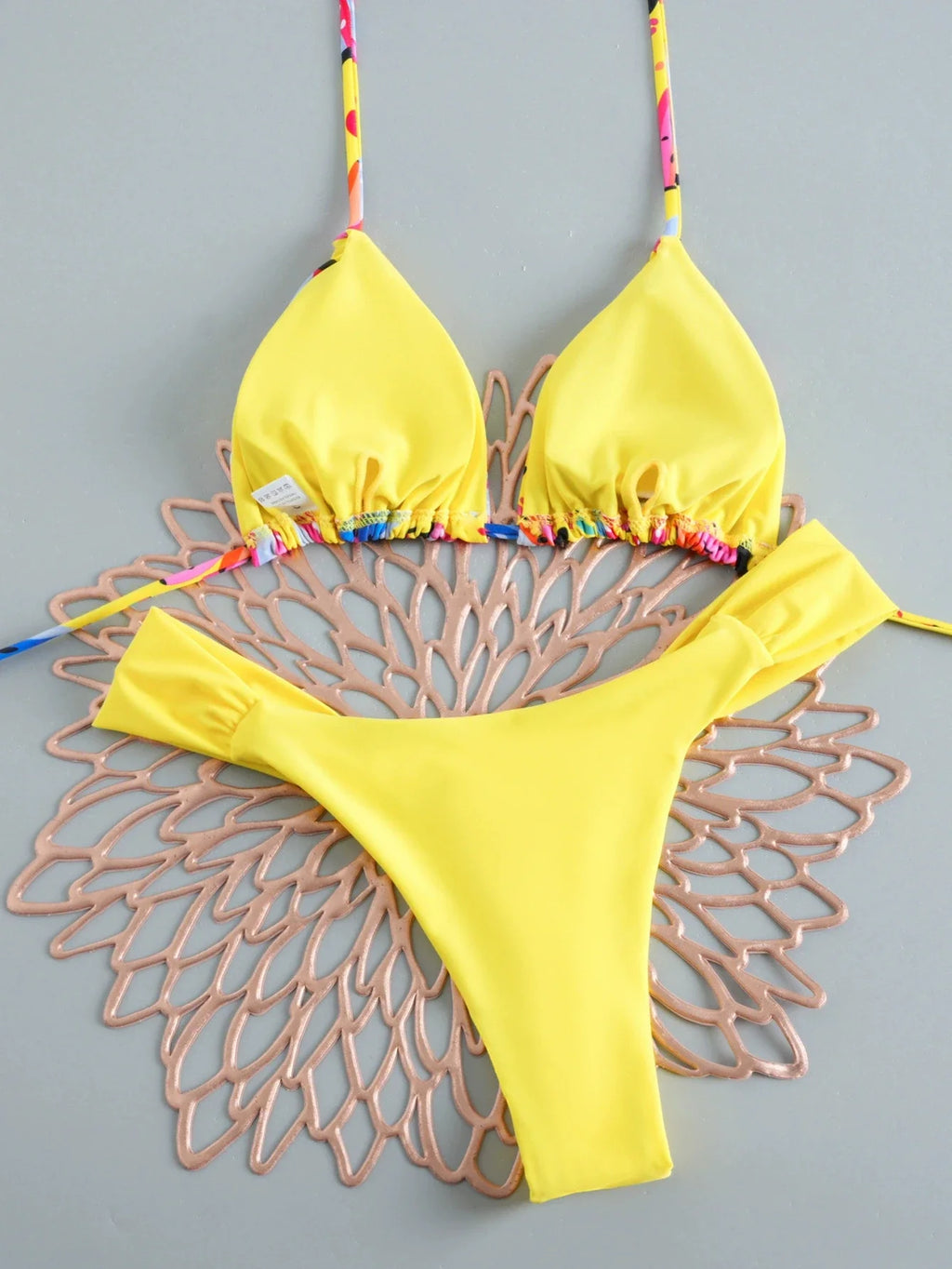 2026 Printed Thong Bikinis Padded Trikini Swimsuit Women Sexy Brazilian Swimwear Female Bathers Bathing Swimming Swim Suit